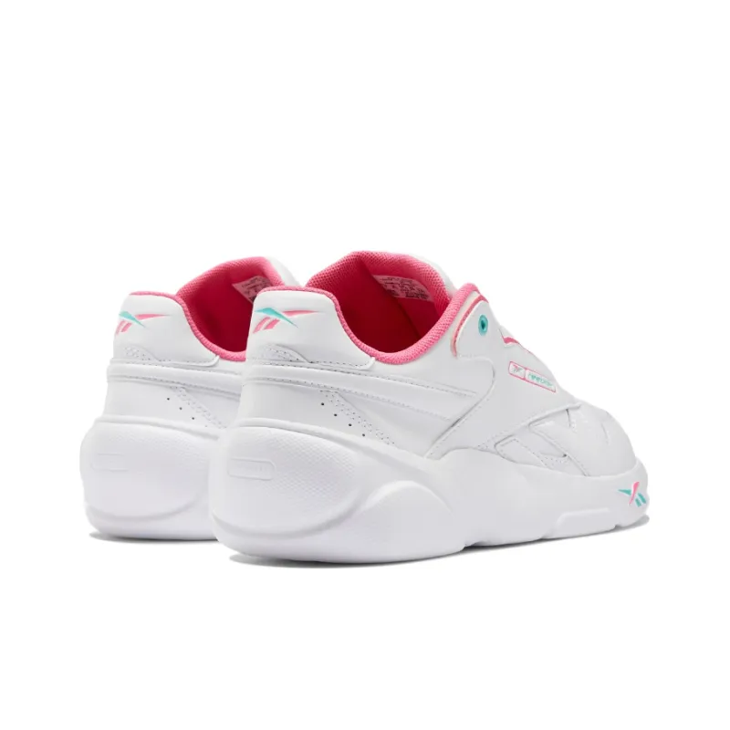 Reebok Classic Leather Running Shoes Women's Low Top White/Peach Pink-3