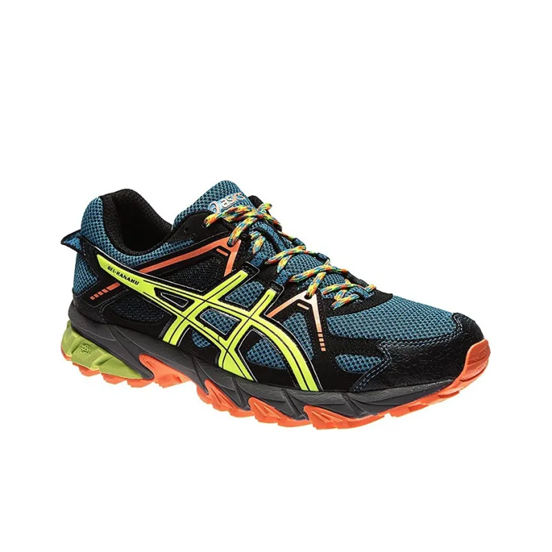 Asics Gel-Sonoma 2 Gel-Kanaku 2 Breathable Low-Top Running Shoes Men's Blue Yellow-2
