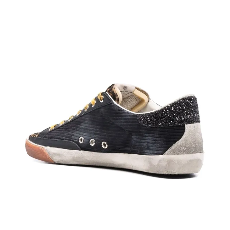 Golden Goose Super Star Corduroy Black Beige Silver Ice-4