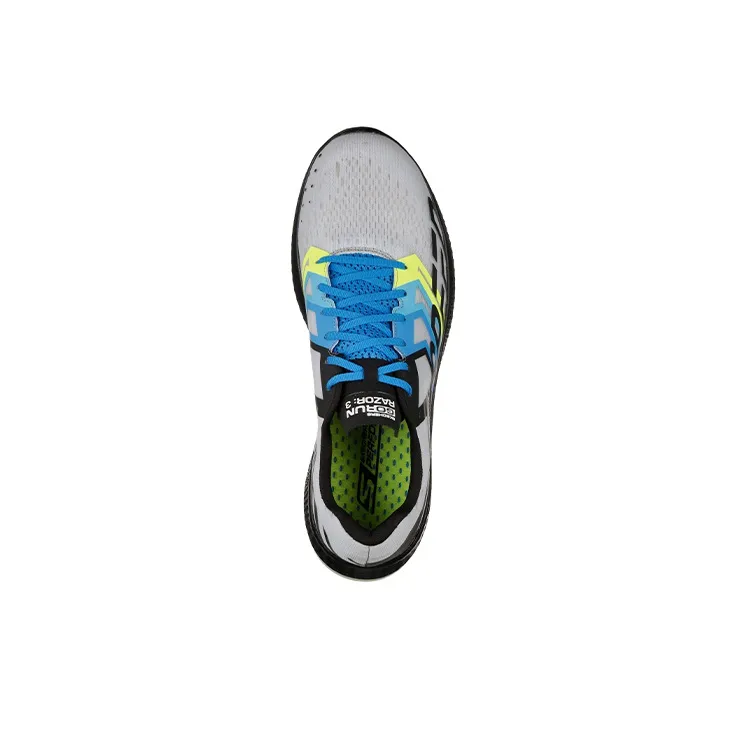 Skechers Go Run Razor 3 Cushioning Anti-Slip And Wear-Resistant Low-Top Casual Running Shoes Men's Gray Black-3