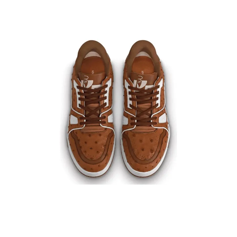LOUIS VUITTON Trainer Stylish Skateboarding Shoes Unisex Chocolate Brown-3