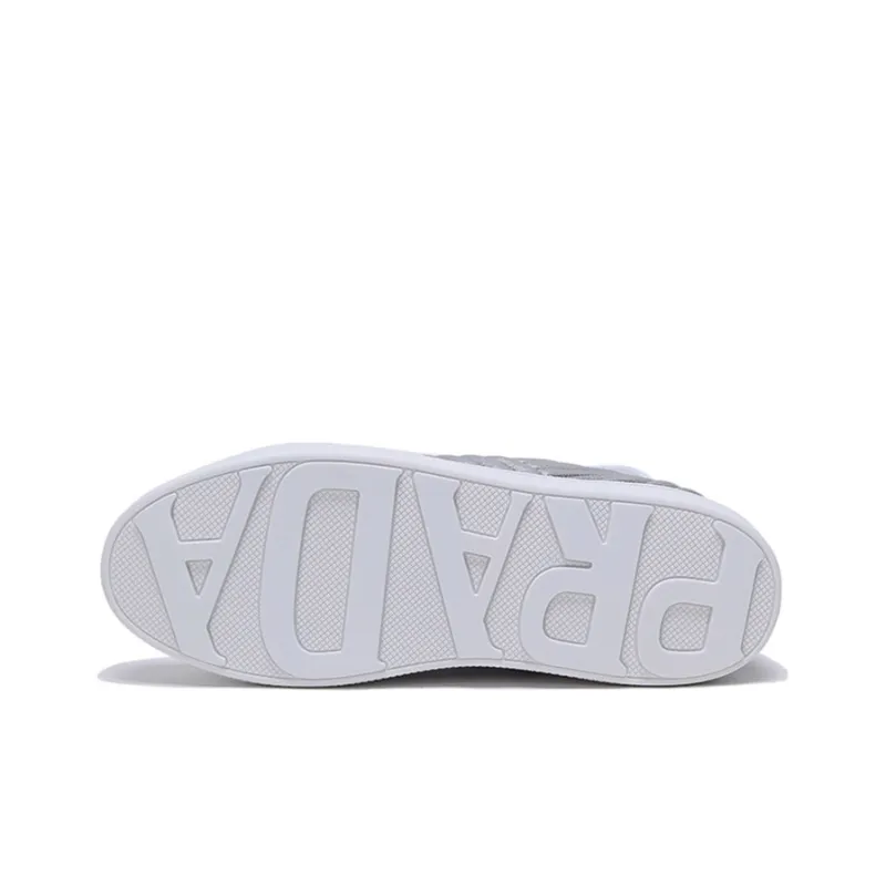PRADA Leather Sneakers 'Silver' Women's-5