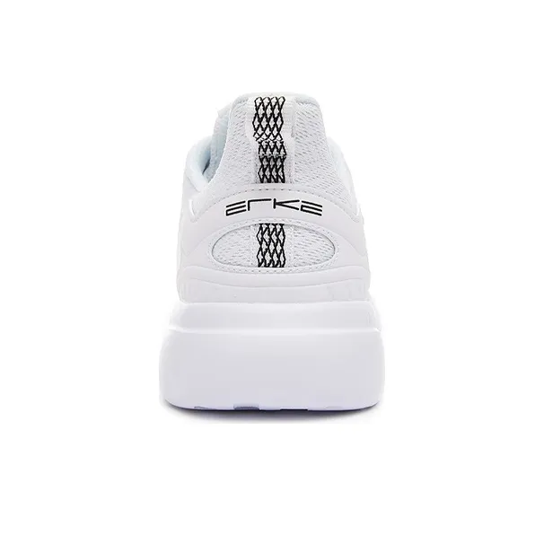 Erke Cushioned Anti Slip Wear Resistant Breathable Lightweight Low Top Running Shoes Men's True White-3