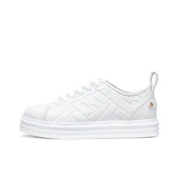 FENDI Leather Flatform White Women's