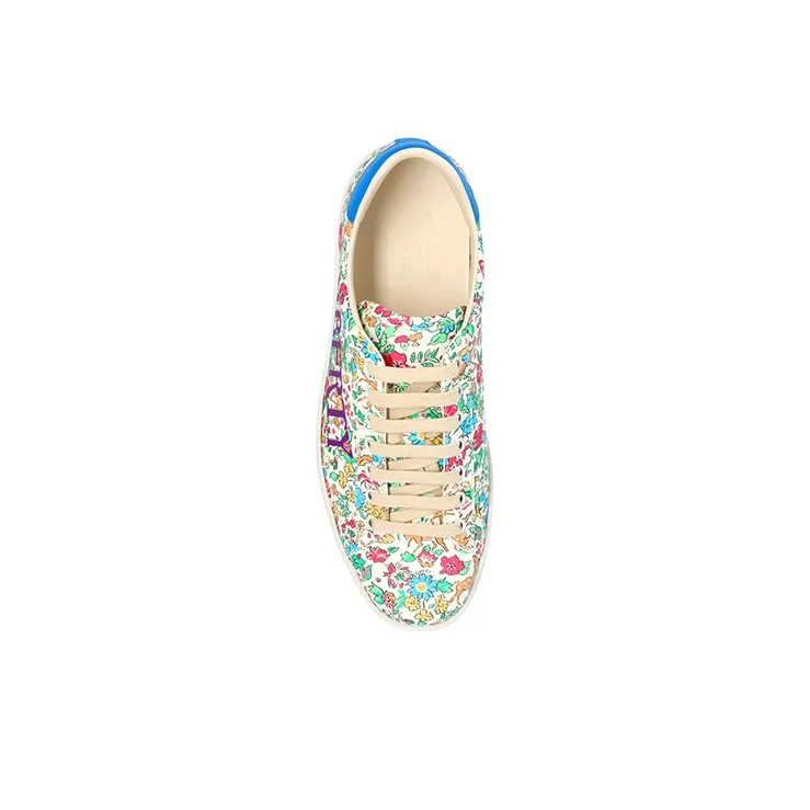 Liberty Of London x GUCCI ACE Stylish Skateboarding Shoes Women's Multicolor-3