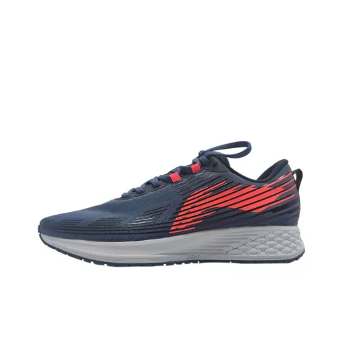 LINING Red Hare 4 Running Shoes Men Low-Top Sea Salt Blue/Fluorescent Fruit Red