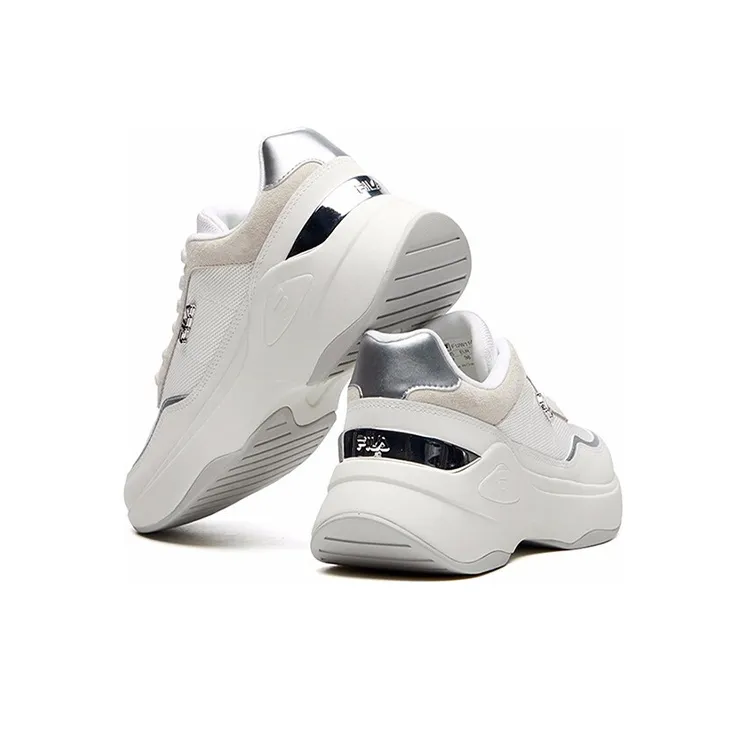 FILA Cushioned Slip Resistant Abrasion Resistant Breathable Low Top Running Shoes Women's Bright White-4