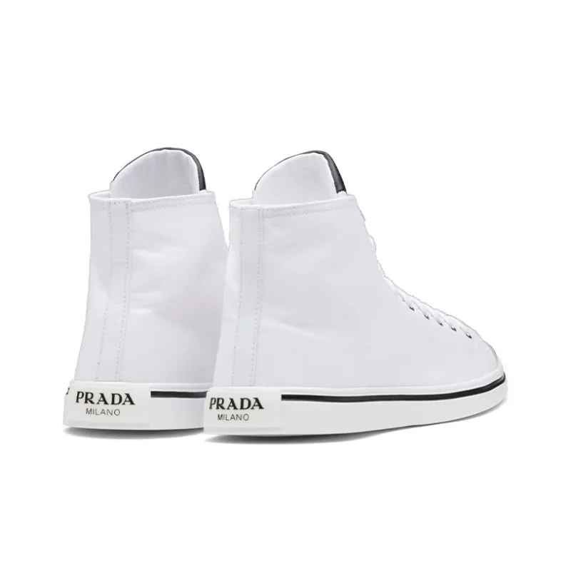 PRADA Synthesis High Top Skateboard Shoes Women's White-4