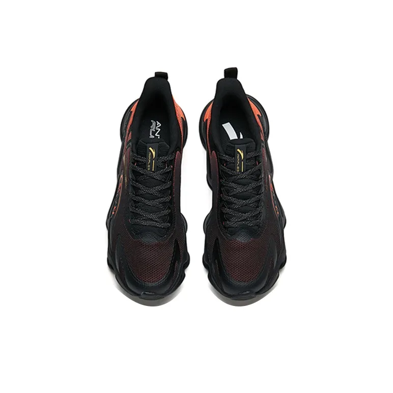 Anta Running Collection Cushioning Anti-Slip And Wear-Resistant Low-Top Running Shoes Men's Black Orange-2