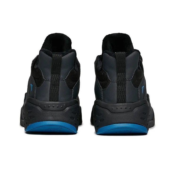 Anta Abrasion Resistant Slip Resistant Low Top Running Shoes Men's Gray Black Fleece Lined-3