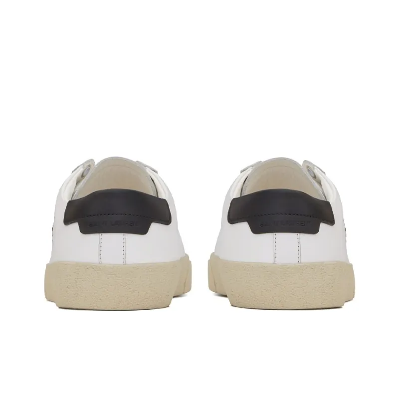 SAINT LAURENT Court Classic SL/06 Low White Black Women's-4