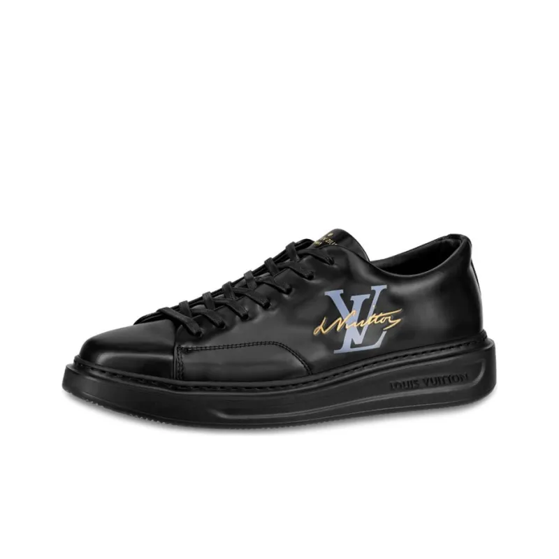LOUIS VUITTON Beverly Hills Low Top Skateboard Shoes Men's Black-0