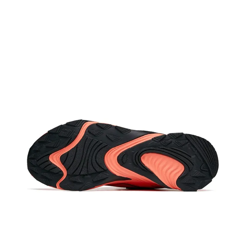 Anta Cushioning Anti-Slip Wear-Resistant Breathable Height Increasing Low-Top Running Shoes Men's Orange Black-4
