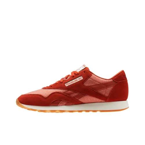 Reebok Classic Nylon Running Shoes Men Low-Top Amber Red