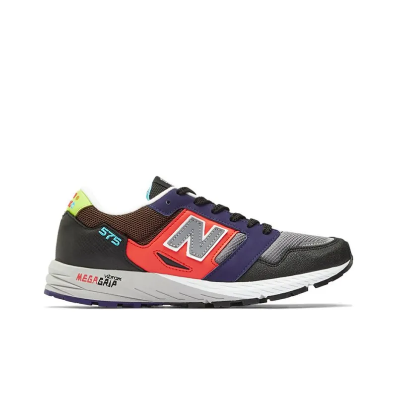New Balance 575 MiUK Black Grey Coral-1