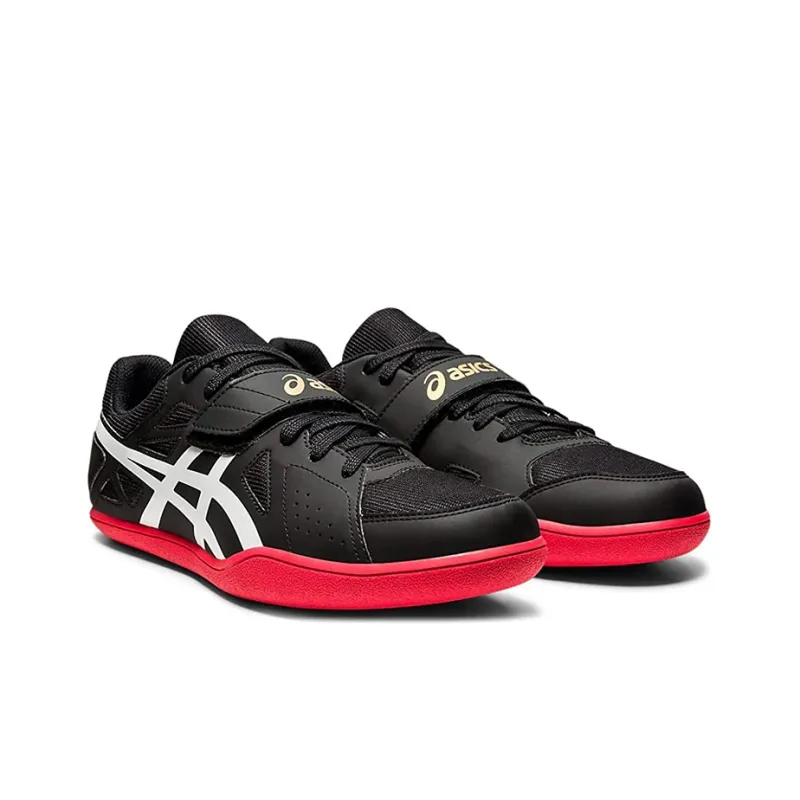 Asics Abrasion Resistant Low Top Running Shoes Men's Black Red-2