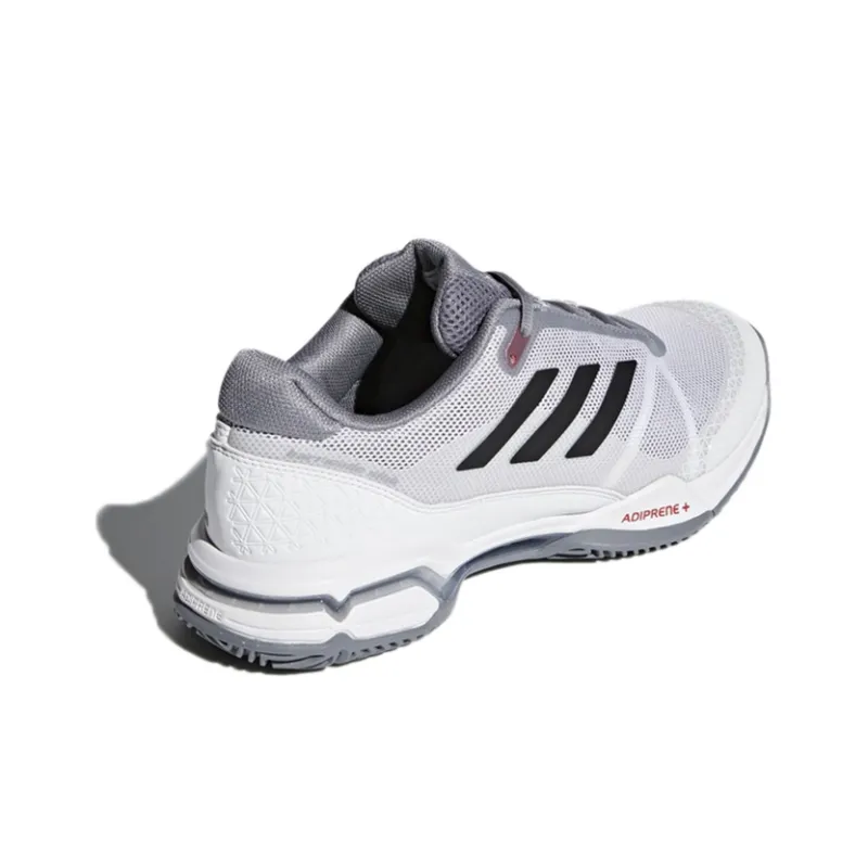 Adidas Barricade Club Slip-Resistant Low-Top Tennis Shoes Men's White Gray Black-3