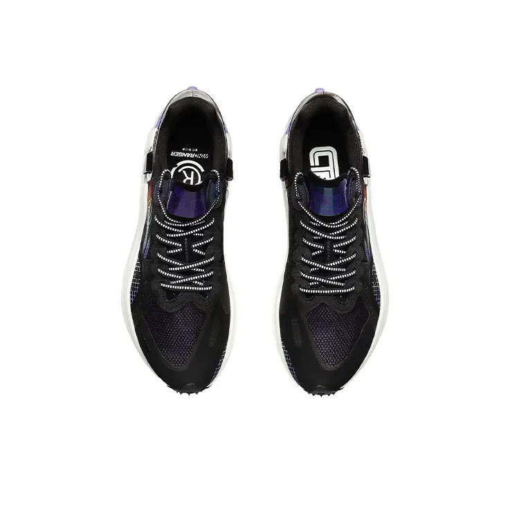 LiNing Ranger Cushioned Slip Resistant Abrasion Resistant Low Top Running Shoes Men's Black Purple-3