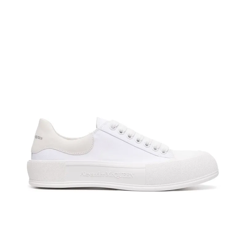 Alexander McQueen Deck Skate Plimsoll Lace Up White Women's-1