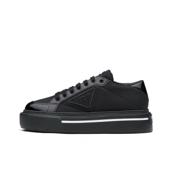 PRADA Macro Re nylon And Brushed Leather Sneakers 'Black' Women's