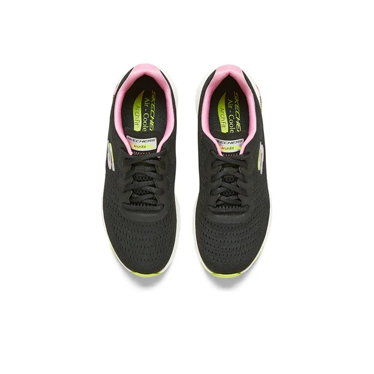Skechers Arch Fit Cushioned Anti Slip And Wear Resistant Lightweight Low Top Running Shoes Women's Black Multicolor-3