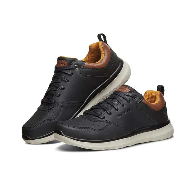 Skechers Delson 2.0 Casual Shoes Men Low Top Black/Brown-2