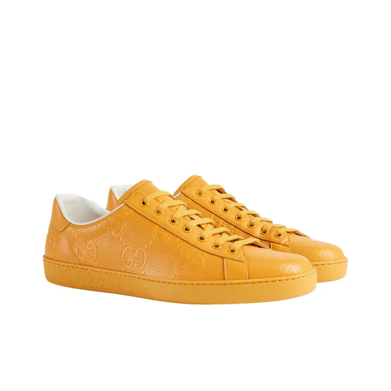 GUCCI Ace Gg Embossed Yellow-1