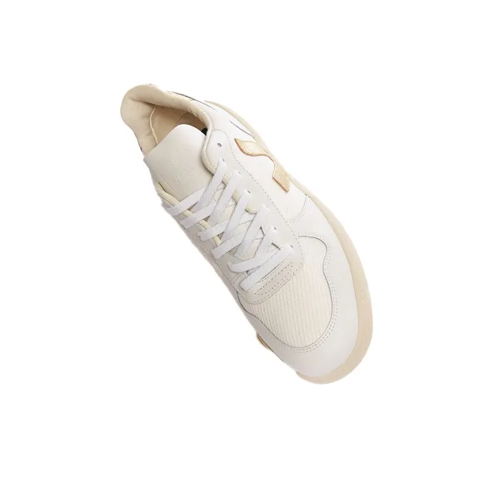 VEJA V-10 Stylish Skateboarding Shoes Unisex White Gold-1