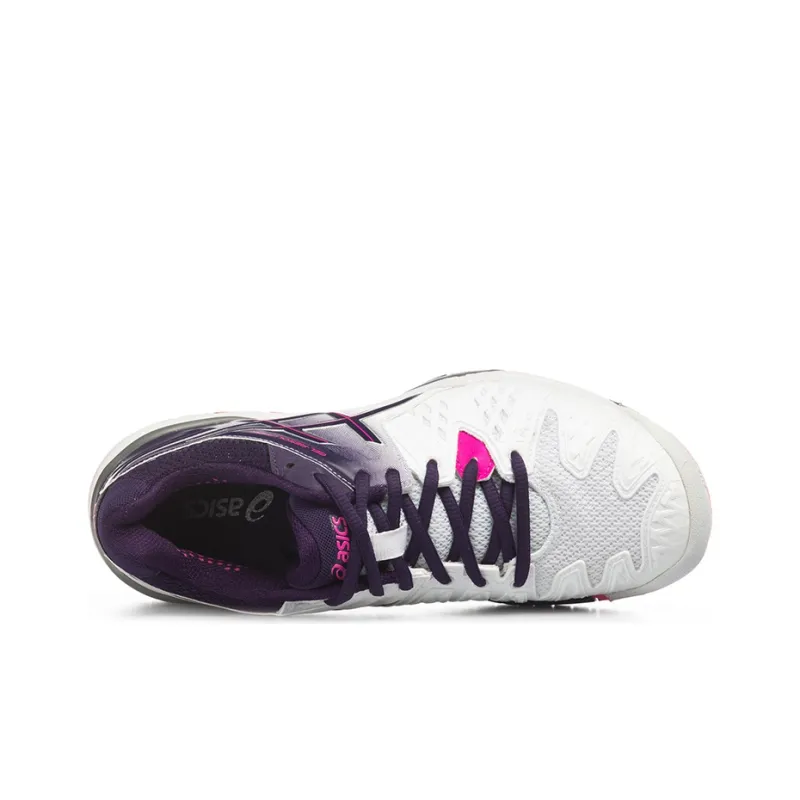 Asics Gel-Resolution 6 Wear-Resistant Low-Top Running Shoes Women's White Purple-3