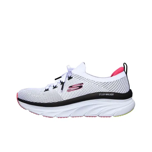 Skechers D'lux Walker Running Shoes Women's Low-Top White/Black/Pink