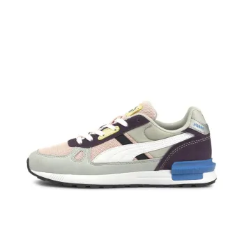 PUMA Graviton Pro Lightweight And Breathable Low Top Running Shoes Unisex Gray Pink Purple & Colorful