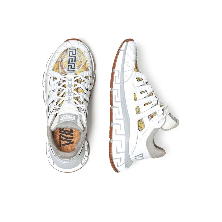 VERSACE Trigreca White Grey Barocco Print Women's-4