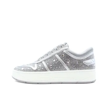 Jimmy Choo Hawaii Low Top Stylish Skateboarding Shoes Women's Silver