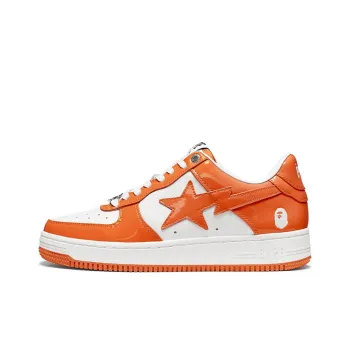 A BATHING APE Stylish Skateboarding Shoes Women's Orange White