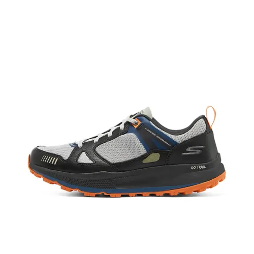 Skechers Go Run Pulse Cushioning Anti-Slip And Wear-Resistant Low-Top Casual Running Shoes Men's Gray Blue