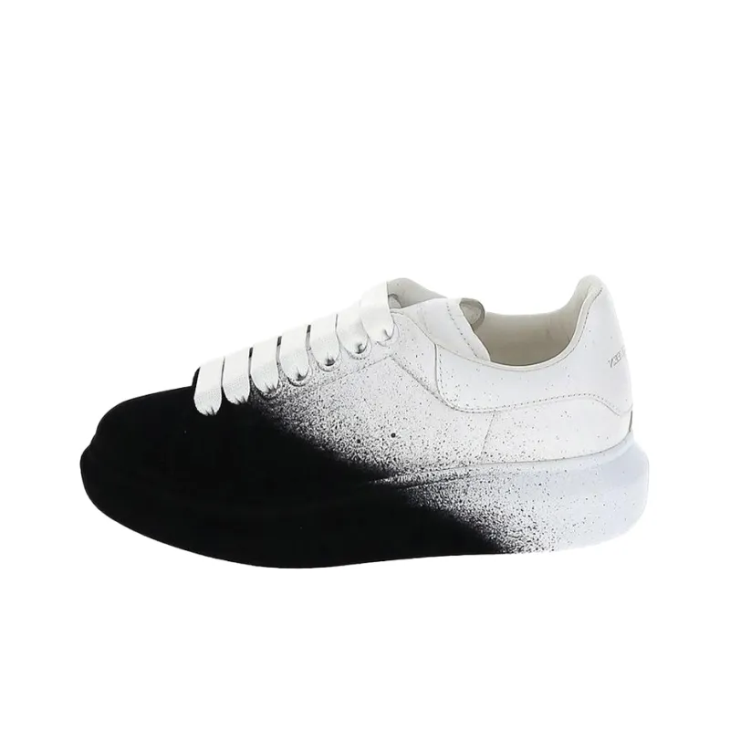 Alexander McQueen Oversized Sneaker 'White Black Velvet Spray' Women's-0