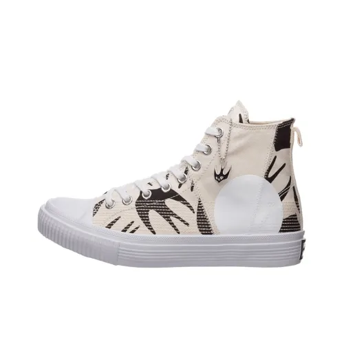 McQ Alexander McQueen Skateboard Shoes Unisex High-Top Oyster Color/Black