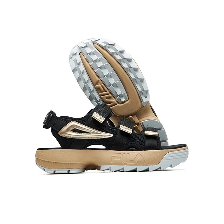 FILA FUSION Disruptor Sandals 'Black Gold' Women's-5