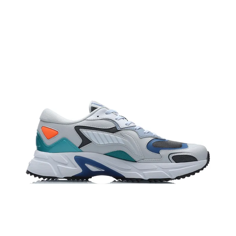 LiNing Breathable Lightweight Low Top Running Shoes Unisex Gray-1
