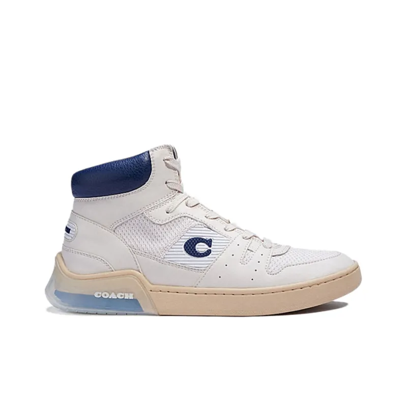COACH CitySole High Top Stylish Skateboarding Shoes Men's White-1
