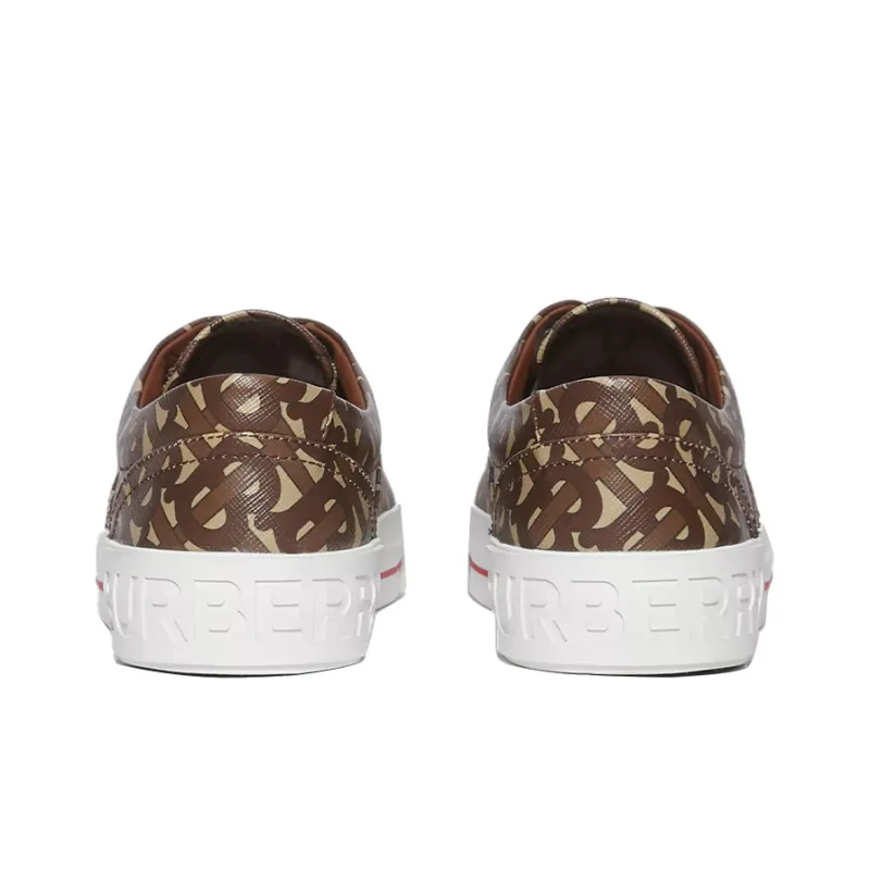 Burberry Logo Monogram Stripe Print E Canvas Shoes 'Brown' Women's-4