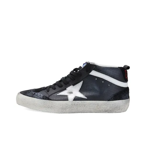 Golden Goose Mid Star Skateboard Shoes Men Mid-Top Black