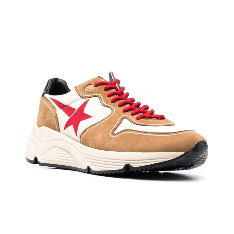 Golden Goose Running Sole Cushioned Anti Slip And Wear Resistant Lightweight Low Top Casual Shoes Men's White Brown Red-2