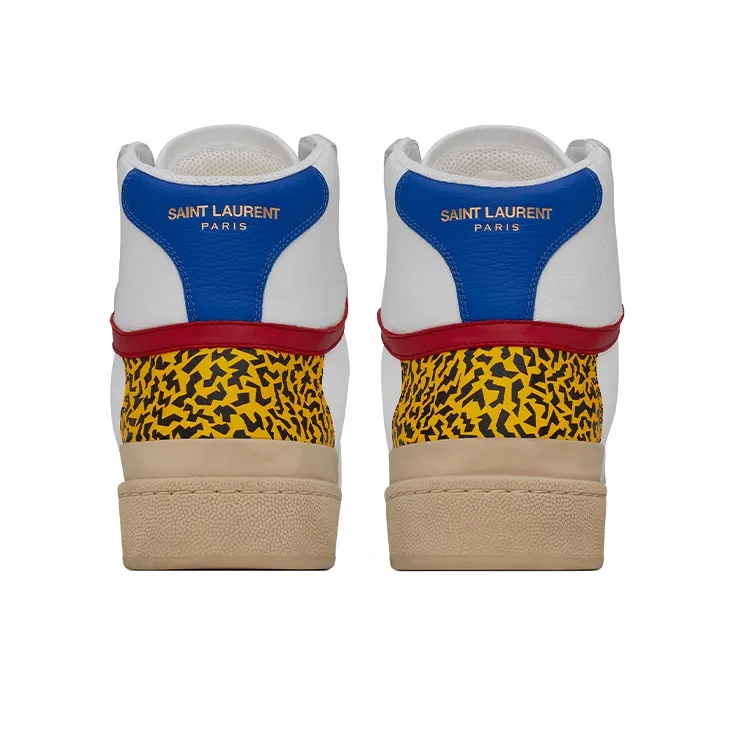SAINT LAURENT Panelled Mid-top Sneakers-4