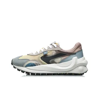 LiNing Square Running Shoes Women's Yellow Blue Gray