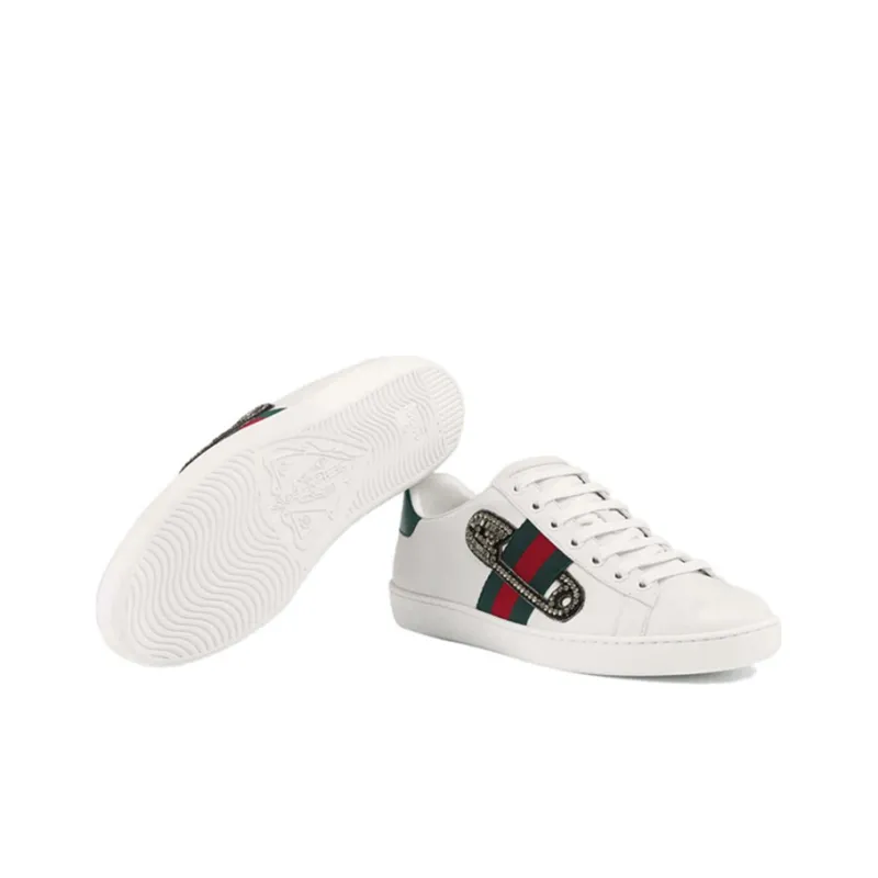 GUCCI ACE Stylish Skateboarding Shoes Women's White-4
