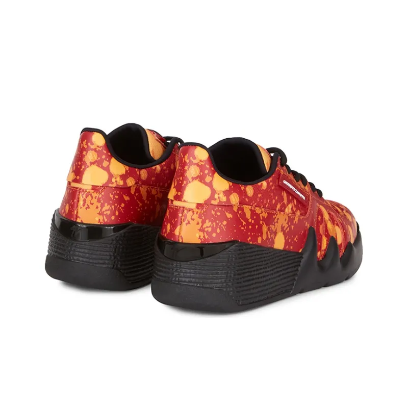 Giuseppe Zanotti/GZ Talon Cushioned Slip-Resistant Lightweight Height Increasing Low-Top Casual Shoes Men's Red-2