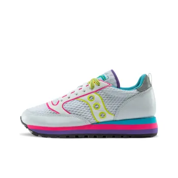 Saucony Jazz Triple Cushioning Anti Slip Wear Resistant Breathability Low Top Casual Running Shoes Women's White Blue