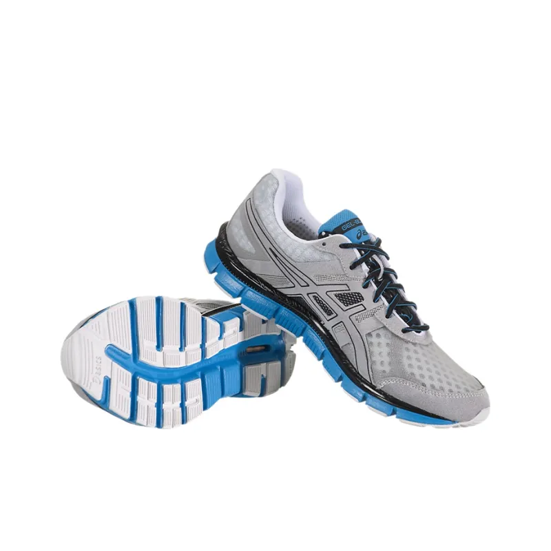 Asics Anti-Slip And Wear-Resistant Breathable Low-Top Running Shoes Men's Gray Blue Black-3