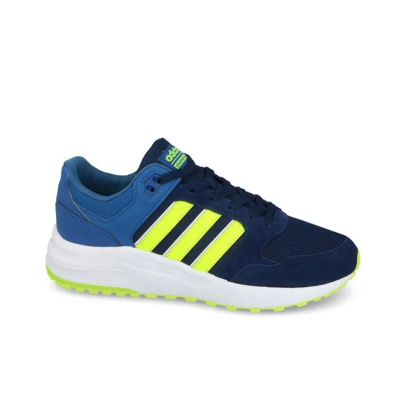 Adidas Cloudfoam Super Cushioned Wear-Resistant Breathable Low-Top Running Shoes Men's Yellow Blue-1